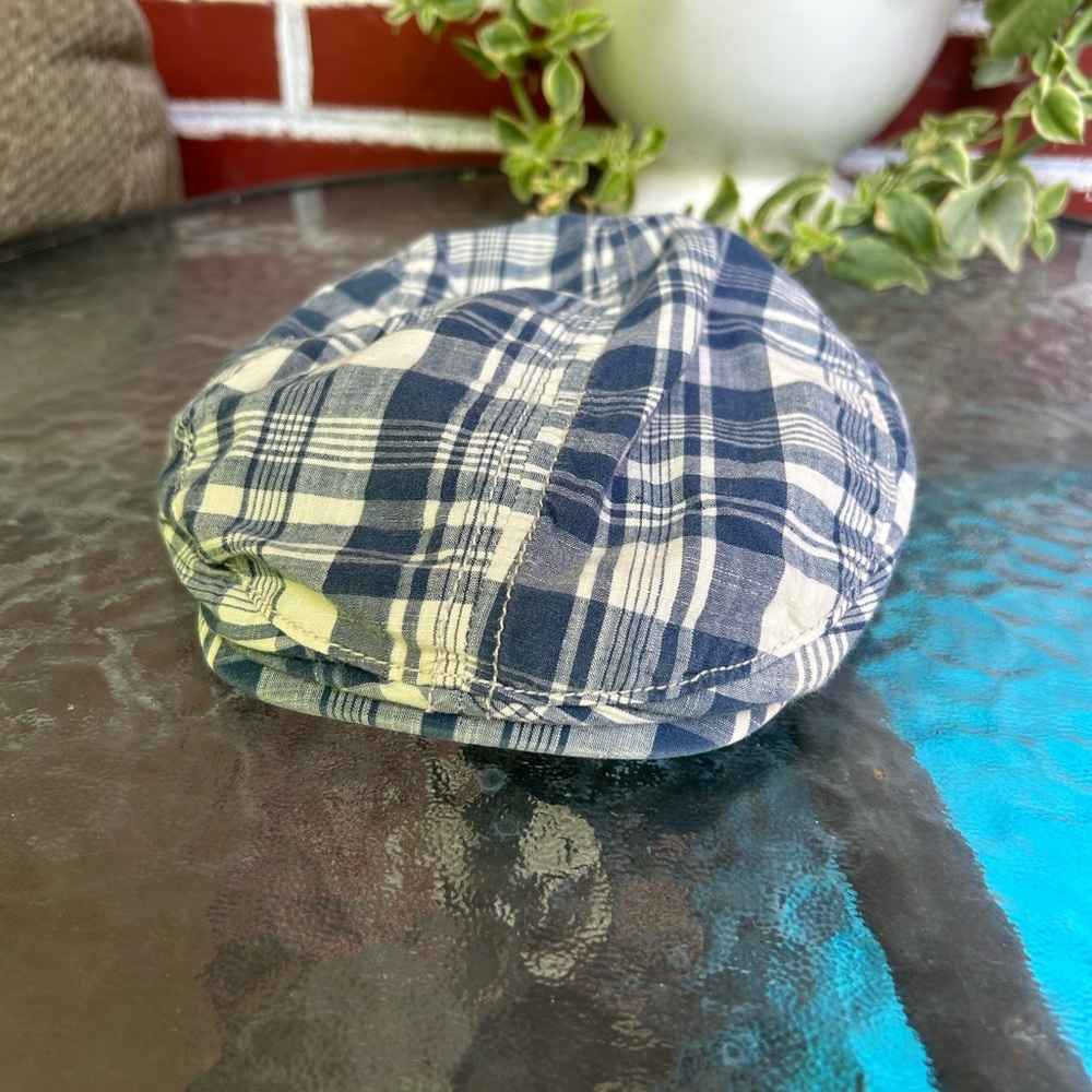 Blue and white Checkered hat